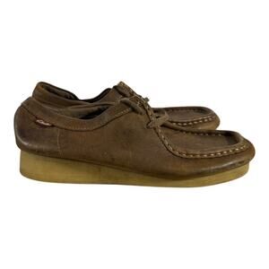 Clarks Wallabee Moc Toe Leather Shoes Women’s 6.5 Brown Crepe Sole Classic